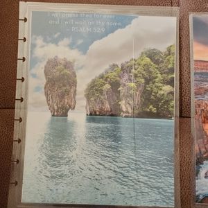 Handmade cover For A Classic Sized Disc Bound Planner Psalm 52:9 beach *defects*